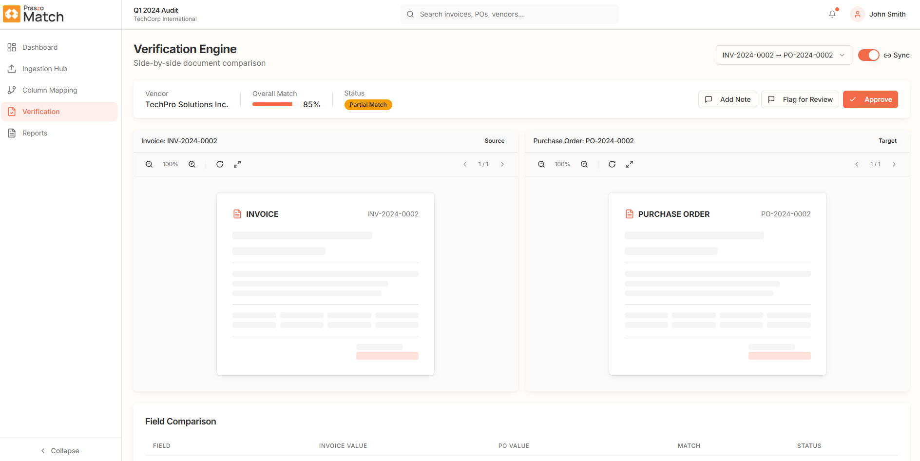 AI Purchase Vouching Solution for Audit